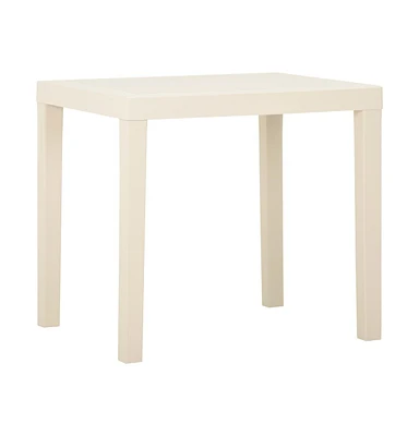 vidaXL Patio Table White 31.1"x25.6"x28.3" Plastic