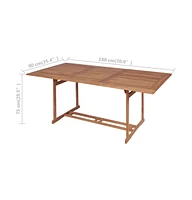 vidaXL Patio Table 70.9"x35.4"x29.5" Solid Teak Wood