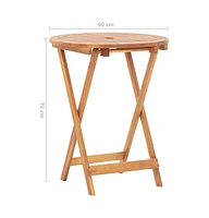 vidaXL Folding Patio Table 23.6"x29.5" Solid Acacia Wood