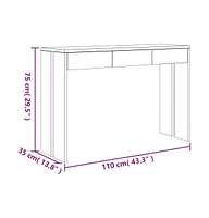 vidaXL Console Table 43.3"x13.8"x29.5" Solid Teak Wood