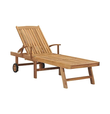 vidaXL Sun Lounger Solid Teak Wood