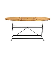 vidaXL Patio Table 63"x33.5"x29.1" Solid Acacia Wood Oval