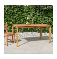 vidaXL Patio Dining Table 59.1"x35.4"x29.5" Solid Wood Teak