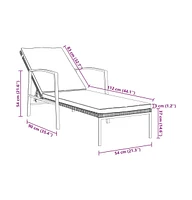 vidaXL Sun Loungers 2 pcs with Table Poly Rattan Gray