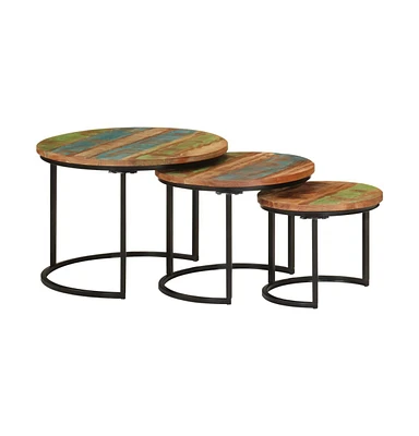 vidaXL Nesting Tables 3 pcs Solid Wood Reclaimed