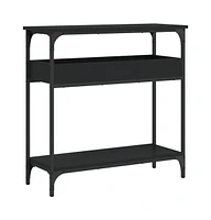 vidaXL Console Table with Shelf Black 29.5"x11.4"x29.5" Engineered Wood