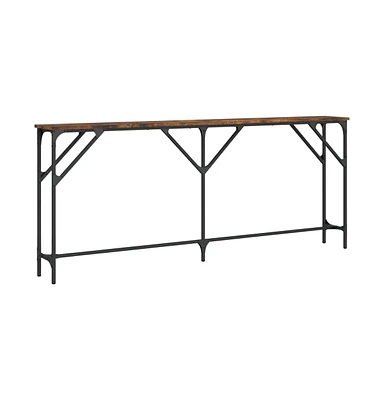 vidaXL Console Table Smoked Oak 70.9"x9.1"x29.5" Engineered Wood