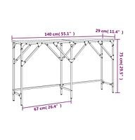 vidaXL Console Table Black 55.1"x11.4"x29.5" Engineered Wood