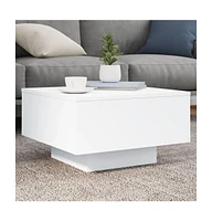 vidaXL Coffee Table White 21.7"x21.7"x12.2" Engineered Wood