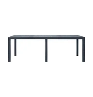 vidaXL Patio Table Anthracite 86.6"x35.4"x28.3" Plastic Rattan Look