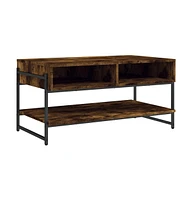 vidaXL Coffee Table Smoked Oak 35.4"x19.7"x17.7" Engineered Wood