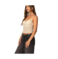 Edikted Women's Charisma Sheer Lace Bra Top