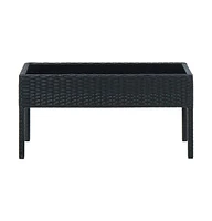 vidaXL Patio Table 29.5"x15.7"x14.6" Poly Rattan