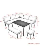 Inspired Home Taiden Outdoor 5pc Seating Group