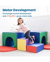 ECR4Kids Corner Tunnel Maze Climber, Toddler Playset, 7-Piece