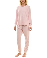 Roudelain Women's Packaged Textured Cable Jogger Pajama Set