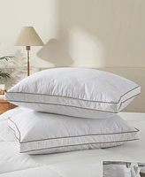 Unikome Diamond Quilted Goose Feather Gusseted 2-Pack Pillows