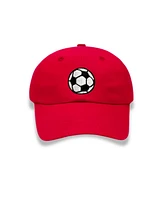 Bits & Bows Boys Soccer Baseball Hat in Red