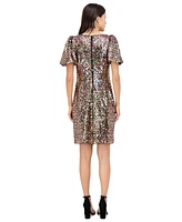 Eliza J Women's Sequined Puff-Sleeve Shift Dress