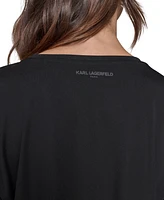 Karl Lagerfeld Paris Women's Faux-Pearl Feather-Trim Top