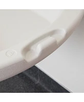 ECR4Kids Toddler Horizontal Wall-Mounted Changing Station with Slim Back, White Granite