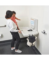 ECR4Kids Toddler Horizontal Wall-Mounted Changing Station with Slim Back, White Granite