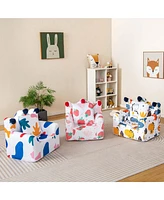 Costway Kids Sofa Chair Foam Filled Armchair Dinosaur Toddler Couch with Cover & Pillow