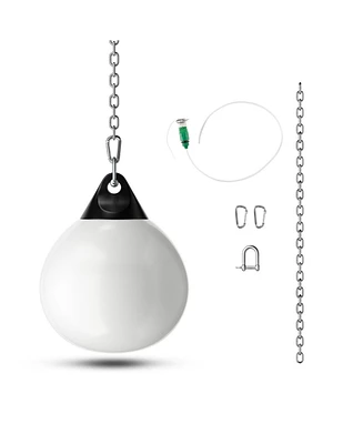 21 Inch Water Punching Bag with Adjustable Metal Chain-White