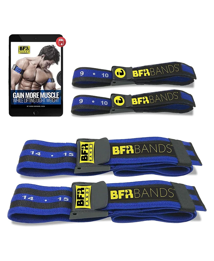 Bfr Bands Blood Flow Restriction Band for Arms, Legs, Glutes, Pro Bundle 4 Pack