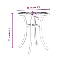 vidaXL Patio Table White 18.9"x20.9" Cast Aluminum