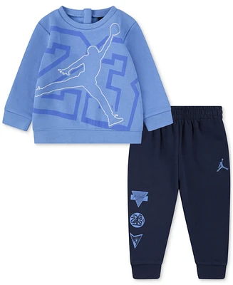 Jordan Baby Boys See Me Shine Crewneck Top & Jogger Pants, 2 Piece Set