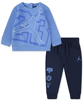 Jordan Baby Boys See Me Shine Crewneck Top & Jogger Pants, 2 Piece Set