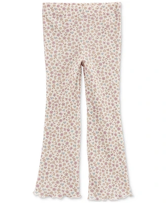 Carter's Toddler Girls Floral-Print Thermal Flare Pants