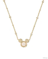 Disney | Kendra Scott 14k Gold-Plated Cubic Zirconia & Stone Mickey Mouse 14" Adjustable Pendant Necklace