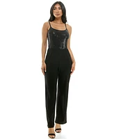 Bebe Women's Scoop Neck Disco Dot Jumpsuit