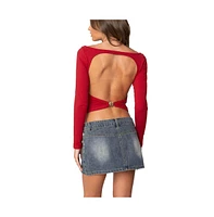 Edikted Women's Valentine Open Back Top