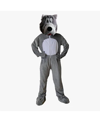Dress Up America Gray Wolf Jumpsuit Mascot Costume - Kids Girls & Boys
