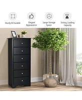 Sugift 6 Drawers Chest Dresser Clothes Storage Bedroom Furniture Cabinet