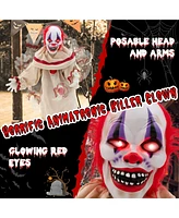 5 Ft Grins Animatronic Killer Clown Halloween Decoration