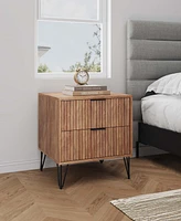 Manhattan Comfort 1-Piece Dumbo Medium-Density Fiberboard 2-Drawer Modern Nightstand