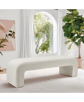 Maison Boucle 60" Look Large Bedroom Waterfall Upholstered Bench-Maison