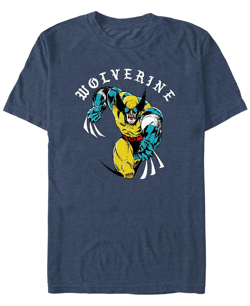 Fifth Sun Mens Marvel Wolverine Homeslice Short Sleeve T-Shirt