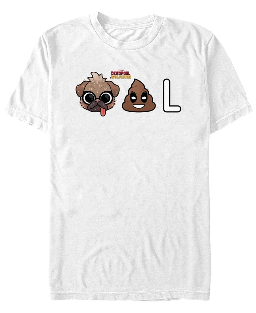 Fifth Sun Mens Dogpool Emojis Short Sleeve T-Shirt