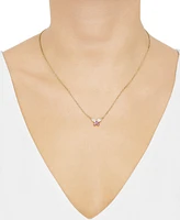 2-Pc. Set Lab-Created Pink Sapphire (3/4 ct. t.w.) & Lab-Created White Sapphire (1-7/8 ct. t.w.) Pendant Necklace & Matching Stud Earrings in 14k Gold