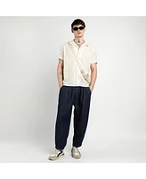 Campus Sutra Men's Off-White Heathered Drawn Shirt