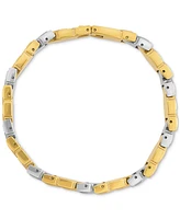 Esquire Men's Jewelry Diamond Chevron Link Bracelet (1/4 ct. t.w.) in Stainless Steel & Gold-Tone Ion-Plate, Exclusively at Macy's