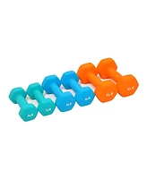 BalanceFrom Fitness 3, 5, and 8 Pound Neoprene Coated Dumbbell Set with Stand