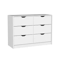 Depot E-Shop Houma Dresser 30"H, Drawer Dresser with 2 Lower Cabinets, Drawer Chest