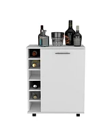 Depot E-Shop Tilden Bar-Coffee Cart 32" H, Kitchen & Living Room Cabinet Storage