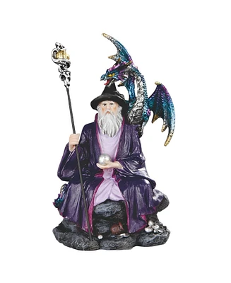 Fc Design 6.25"H Wizard Sitting with Dragon on his Shoulder Figurine Decoration Home Decor Perfect Gift for House Warming, Holidays and Birthdays